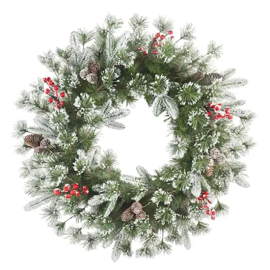 24" Pinecones & Berries Decorated Wreath {1}