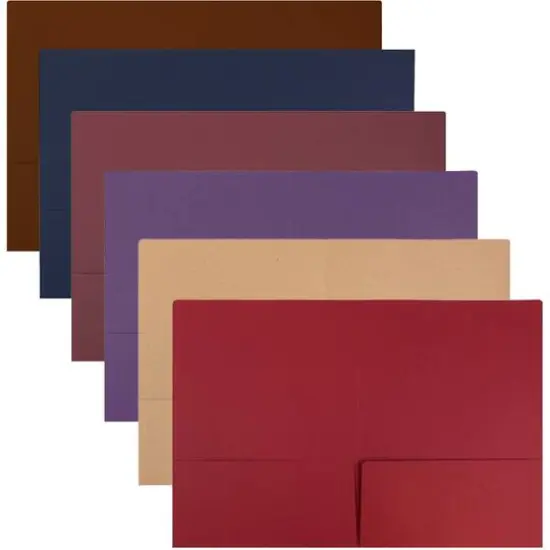 JAM Paper Assorted Dark Colors Premium Matte 2-Pocket Folders, 6ct. {1}