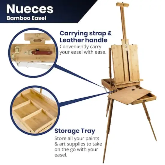 Pacific Arc French Box Bamboo Studio Easel with Storage {3}