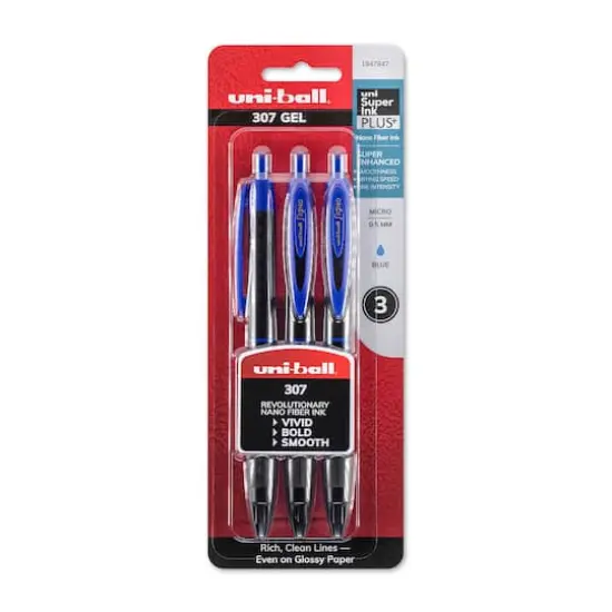 Uni-Ball&reg; Signo&trade; 307 3 Blue Retractable Gel Pen Set {1}