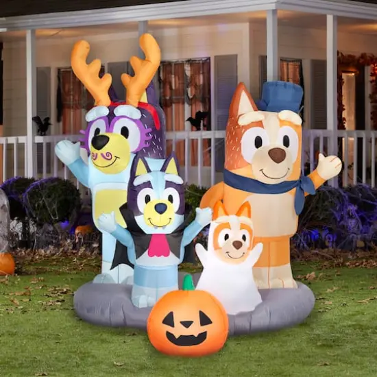 5.5" Airblown&reg; Inflatable Halloween Bluey & Family Scene {5}