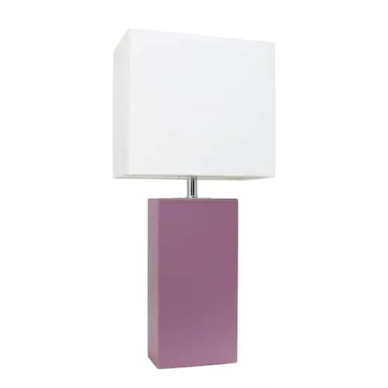 Lalia Home Lexington 21" Leather Home D&eacute;cor Table Lamp Purple {1}