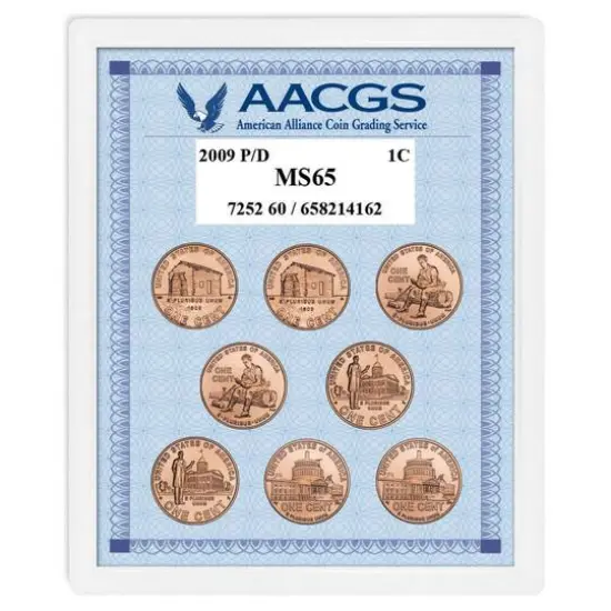 2009P & D Lincoln Bicentennial Pennies Graded MS65 {1}