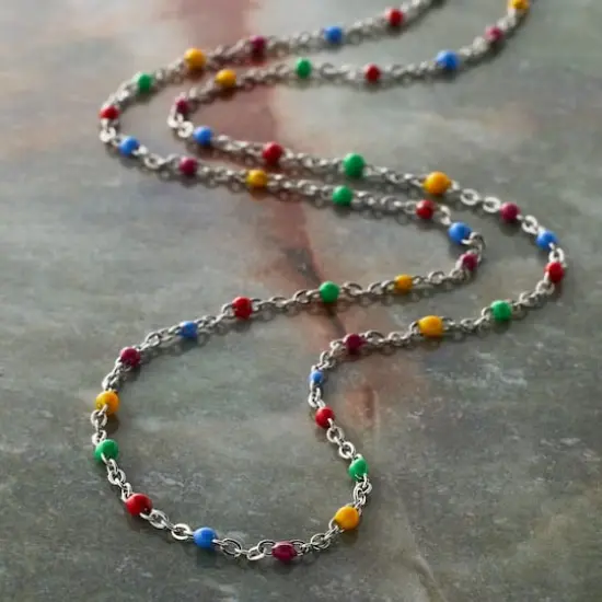 18" Rhodium Enamel Cable Chain by Bead Landing&trade; {3}