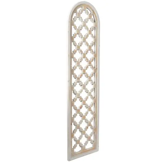 Brown Wood Carved Trellis Geometric Wall Decor 13" x 1" x 49" {3}