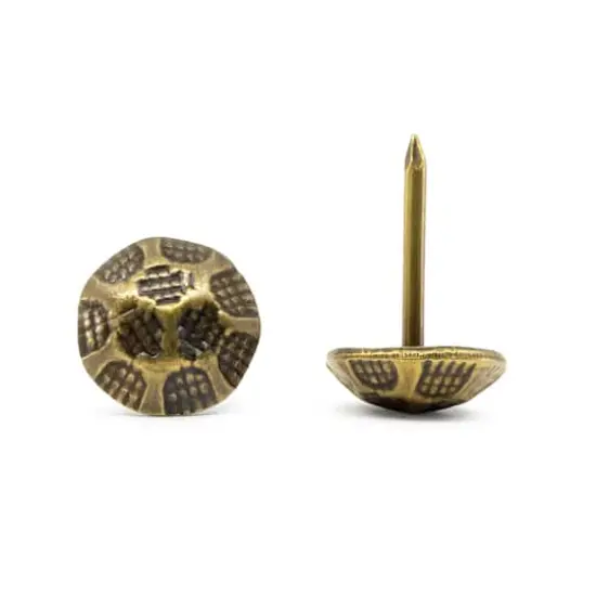 Dritz&reg; Home 7/16" Antique Brass Hammered Decorative Nails, 300ct. {3}