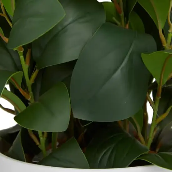 17" White Contemporary Artificial Foliage {5}