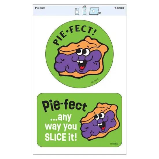 TREND Enterprises® Pie-fect! Vinyl Stickers, 2 Per Pack, 6 Packs {3}
