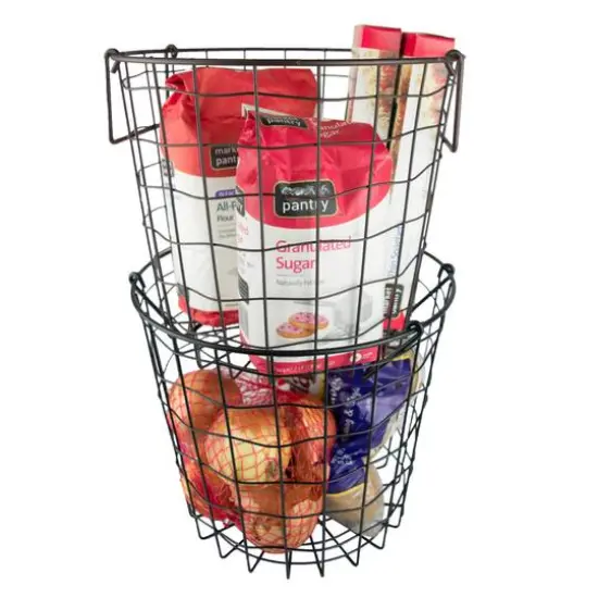 DII&reg; 10" Black Round Metal Basket {3}