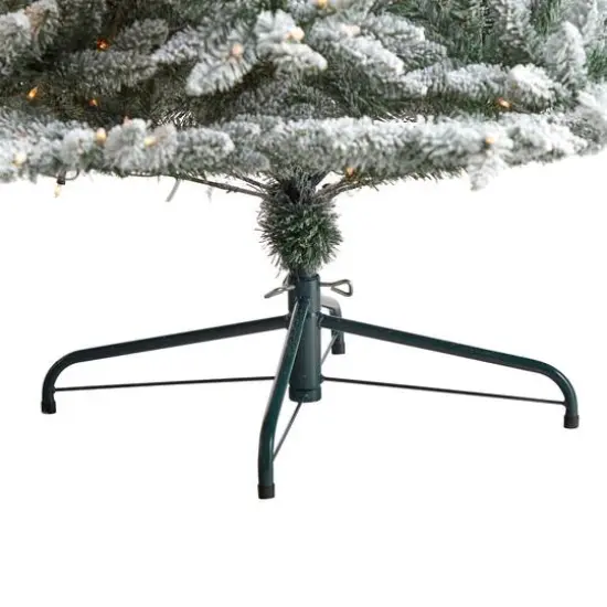 8ft. Pre-Lit Flocked West Virginia Spruce Artificial Christmas Tree, Clear Lights {7}