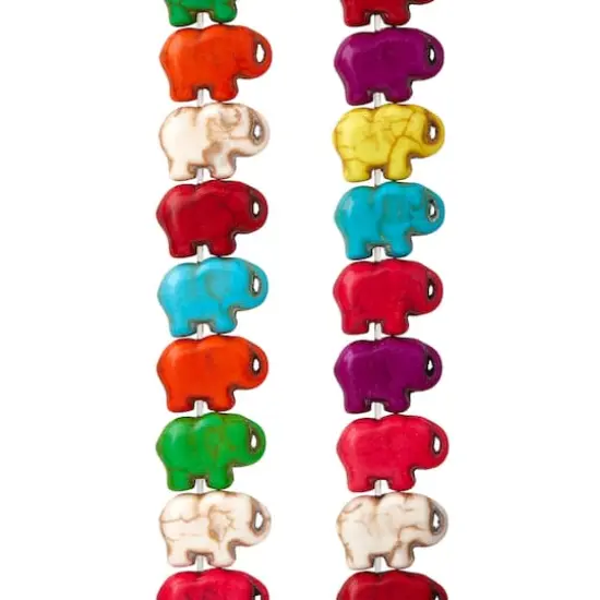 Multicolor Reconstituted Stone Elephant Beads, 15mm by Bead Landing&trade; {1}
