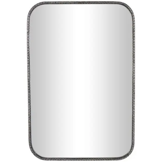 36" Silver Chain Link Framed Wall Mirror {1}