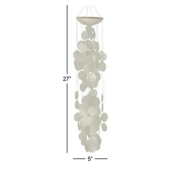 27" Capiz Coastal Windchime White {6}