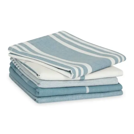 DII&reg; Classic Oversized Woven Dishtowels Set Smoke Blue {5}
