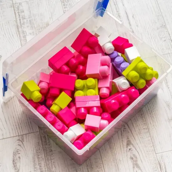 IRIS&reg; 12qt. Clear Deep Storage Boxes with Lids & Blue Latches, 4ct. {7}