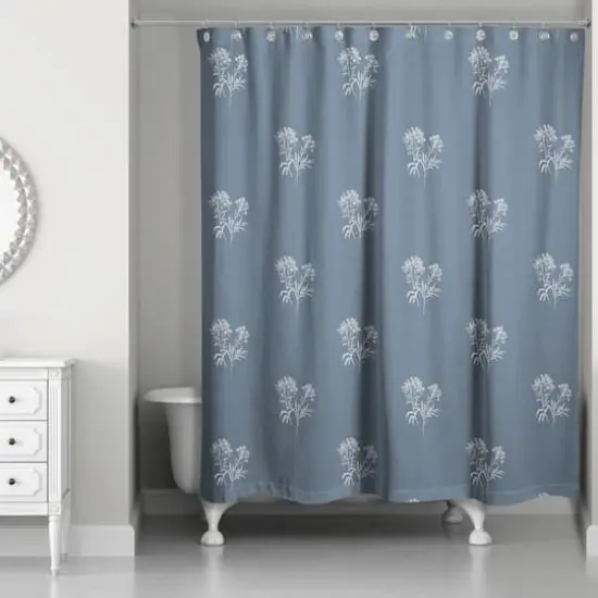 Small Blooms Shower Curtain Slate {1}
