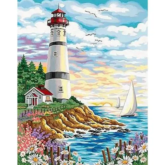 Wizardi Lighthouse at Sunrise Diamond Painting Kit {3}