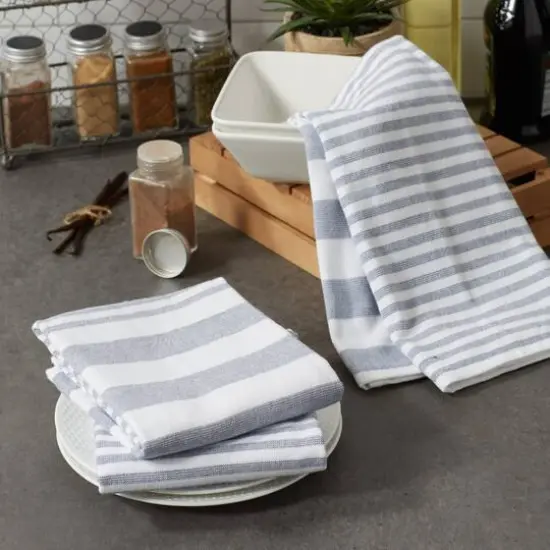 DII&reg; French Blue Nautical Stripe Terry Dishtowels, 3ct. {5}