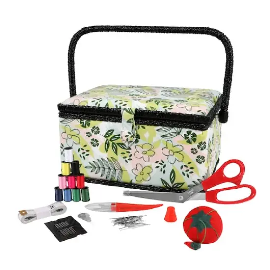 SINGER&reg; Natures Floral Pattern Sewing Basket Kit {3}