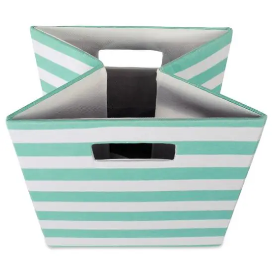 DII&reg; Striped Square Storage Cube Aqua {4}