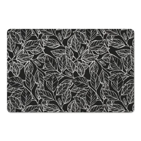 Sketched Leaf Pattern 27" x 18" Floor Mat {4}
