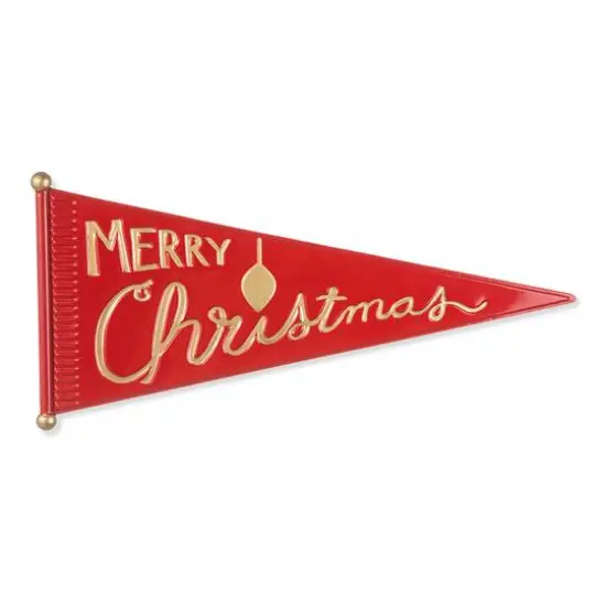 Glitzhome&reg; 25" "Merry Christmas" Metal Pennant Wall D&eacute;cor {1}