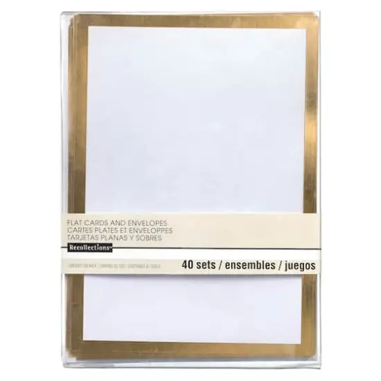 Gold Foil Flat Cards & Envelopes by Recollections&trade;, 5" x 7" {4}