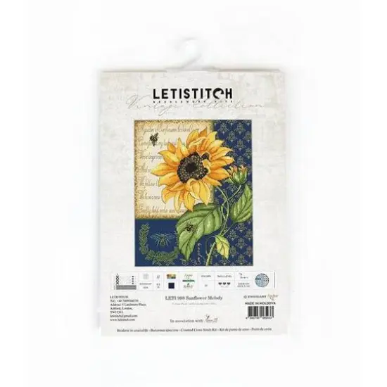 LetiStitch Sunflower Melody Counted Cross Stitch Kit {3}