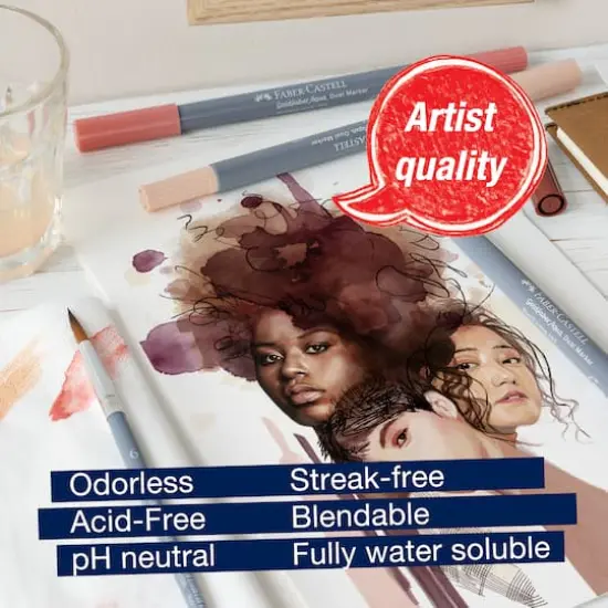 Faber-Castell&reg; Goldfaber Aqua Portrait Dual-Tip Marker Set {5}