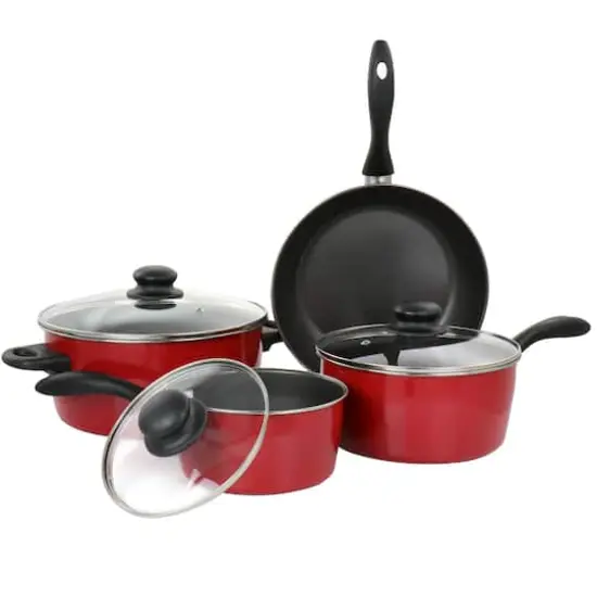 Gibson Home&reg; Armada 7-Piece Red Nonstick Carbon Steel Cookware Set {1}