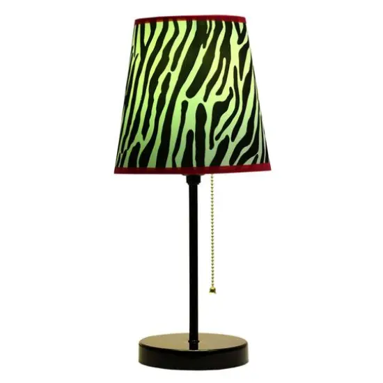 LimeLights 15.5" Funky Zebra Print Table Lamp {5}