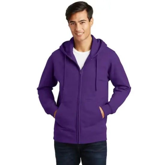 Port & Company&reg; Fan Favorite Fleece Full-Zip Hooded Sweatshirt Team Purple {4}