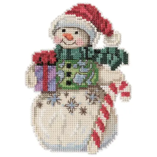 Mill Hill Jim Shore Snowman with Candy Cane Counted Cross Stitch Kit {1}