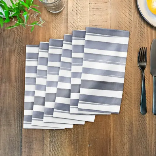 Watercolor Stripe Cotton Twill Napkin Blue and White {4}