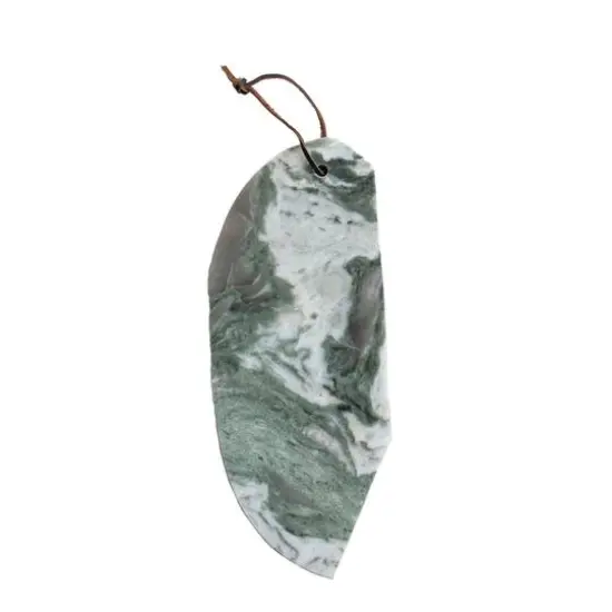 Hello Honey&reg; 15" Green M&eacute;lange Marble Organic Shaped Board {3}