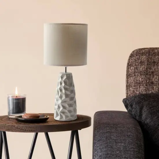 Simple Designs Sculpted Ceramic Table Lamp Gray {5}
