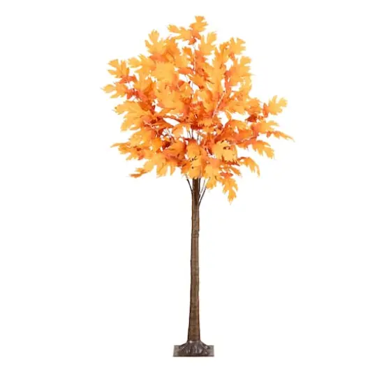 6ft. Pre-Lit Orange Autumn Maple Artificial Fall Tree {1}