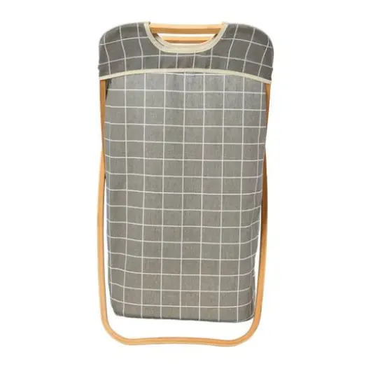 Household Essentials Krussh Bamboo X Frame Hamper (Gray) {10}
