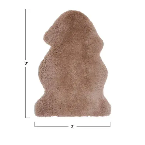 Hello Honey&reg; 3ft. Nude Color Shorn Sheepskin Rug {3}