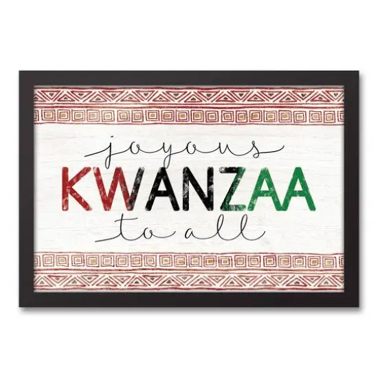 Joyous Kwanzaa To All Black Framed Canvas Art {1}