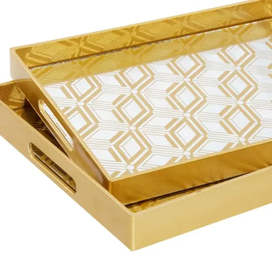 CosmoLiving by Cosmopolitan Gold Plastic Glam Tray Set {6}