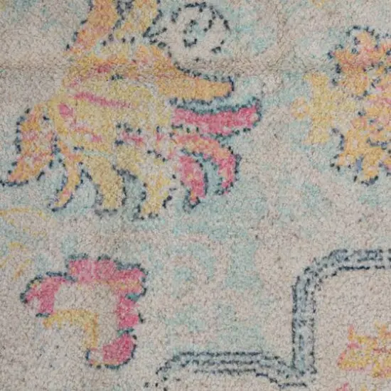 Hello Honey&reg; 4ft. x 6ft. Cotton Chenille Distressed Print Rug with Fringe {8}