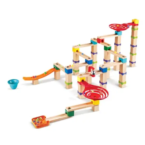 Hape Marble Run Tricks n' Twists DIY Wood Building Racetrack Set {1}