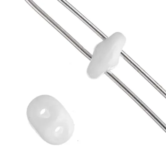 Superduo Two-Hole Czech Glass Beads White {4}