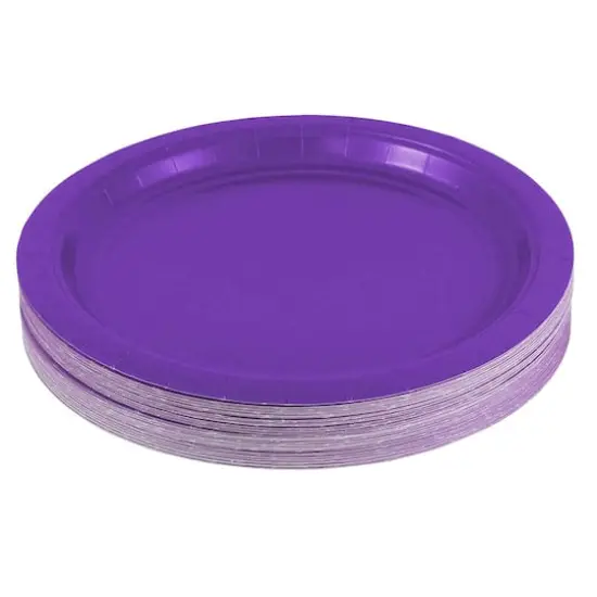 JAM Paper 9" Paper Party Plates, 50ct. Purple {3}