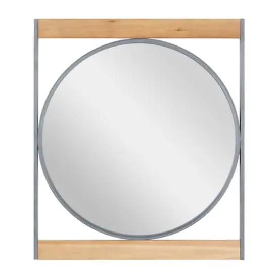 Brown Iron Industrial Wall Mirror, 34" x 30" x 1" {1}