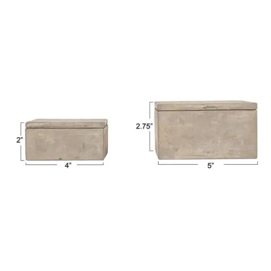 Hello Honey&reg; Gray Contemporary Cement Boxes with Lids {10}