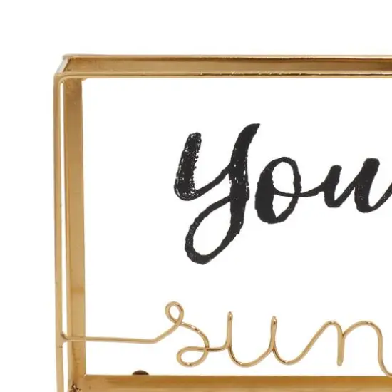 Gold Metal Contemporary Wall Sign Set {5}