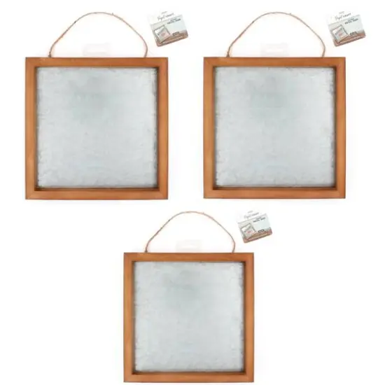 ArtSkills&reg; 3 Pack 10" x 10" Wood Framed Metal Plaque {7}