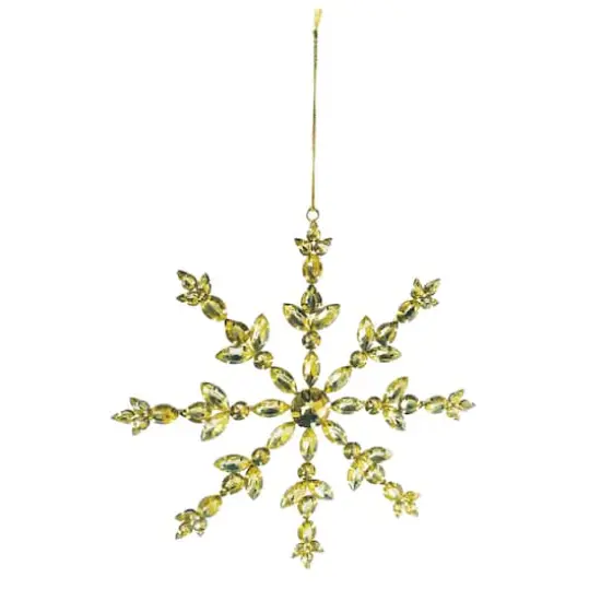 Hello Honey&reg; 10" Gold Handmade Acrylic Jewel & Metal Snowflake Ornament {1}